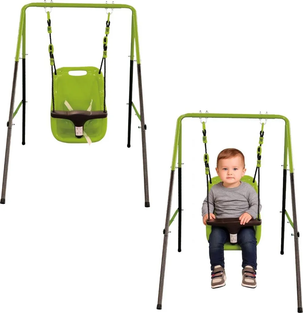 Altalena per Bambini Deluxe 3 in 1 - Struttura Sicura con Rete Protettiva