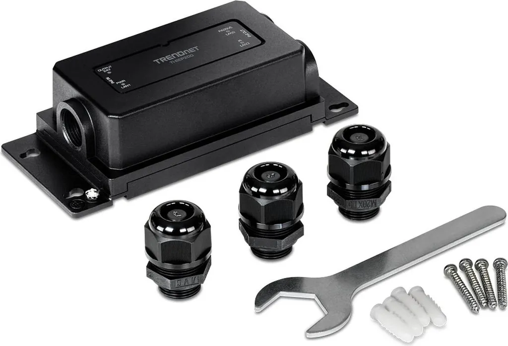 Extenseur PoE+ Actif et Passif TRENDnet Rail DIN Etanche