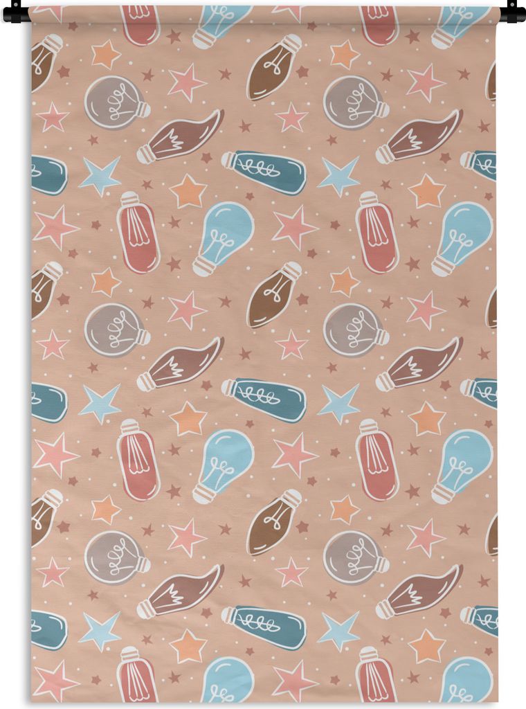 MuchoWow Wandteppich Wandbehang Karikatur - Pastell - Lampe 120x180 cm Tapisserie Dekoration Wandtuch - Schlafzimmer - Dekorationen für das Haus