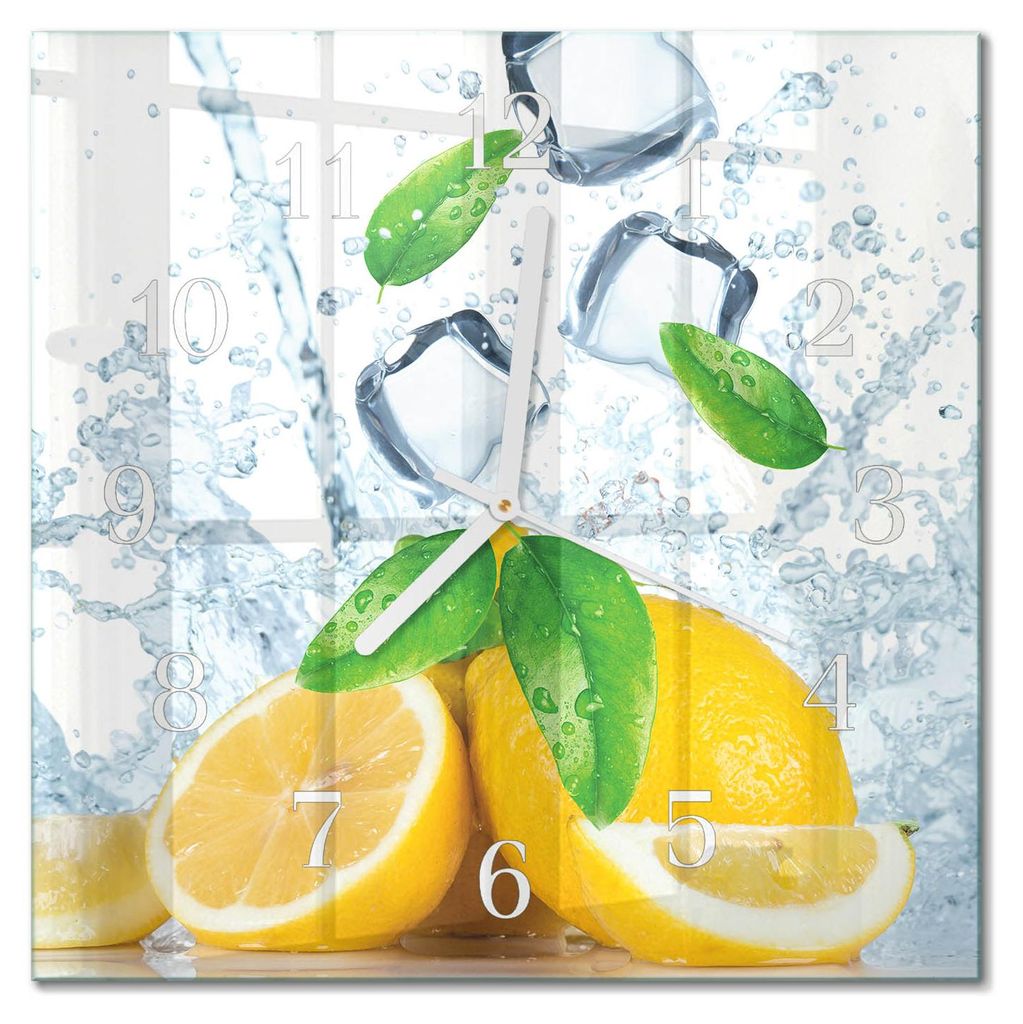 Tulup Glasuhr Wanduhr Küchenuhr Echt-Glas 30x30 cm Modern Produktbild 