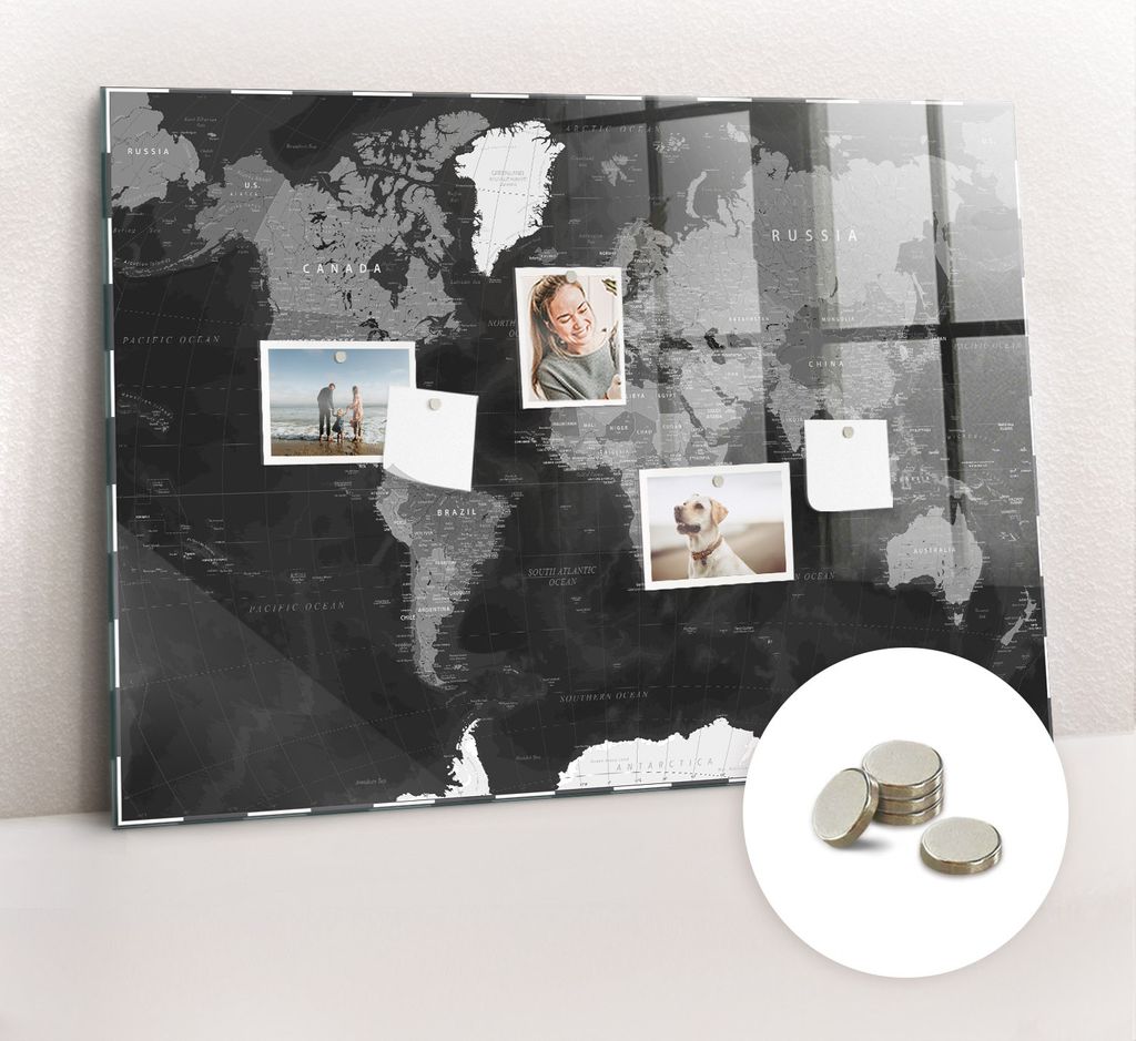 Magnetische Wandtafel aus Glas – Memotafel mit gebogener Produktbild 