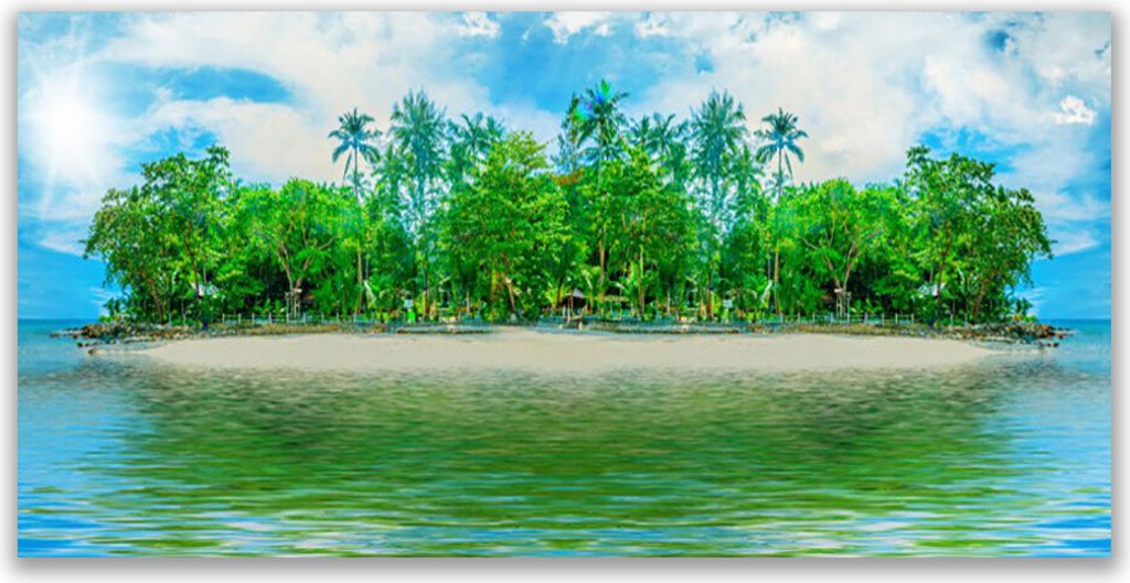 Tulup Leinwand-Bilder 120x60 Wandbild Canvas Kunstdruck Meer Eiland Landschaft