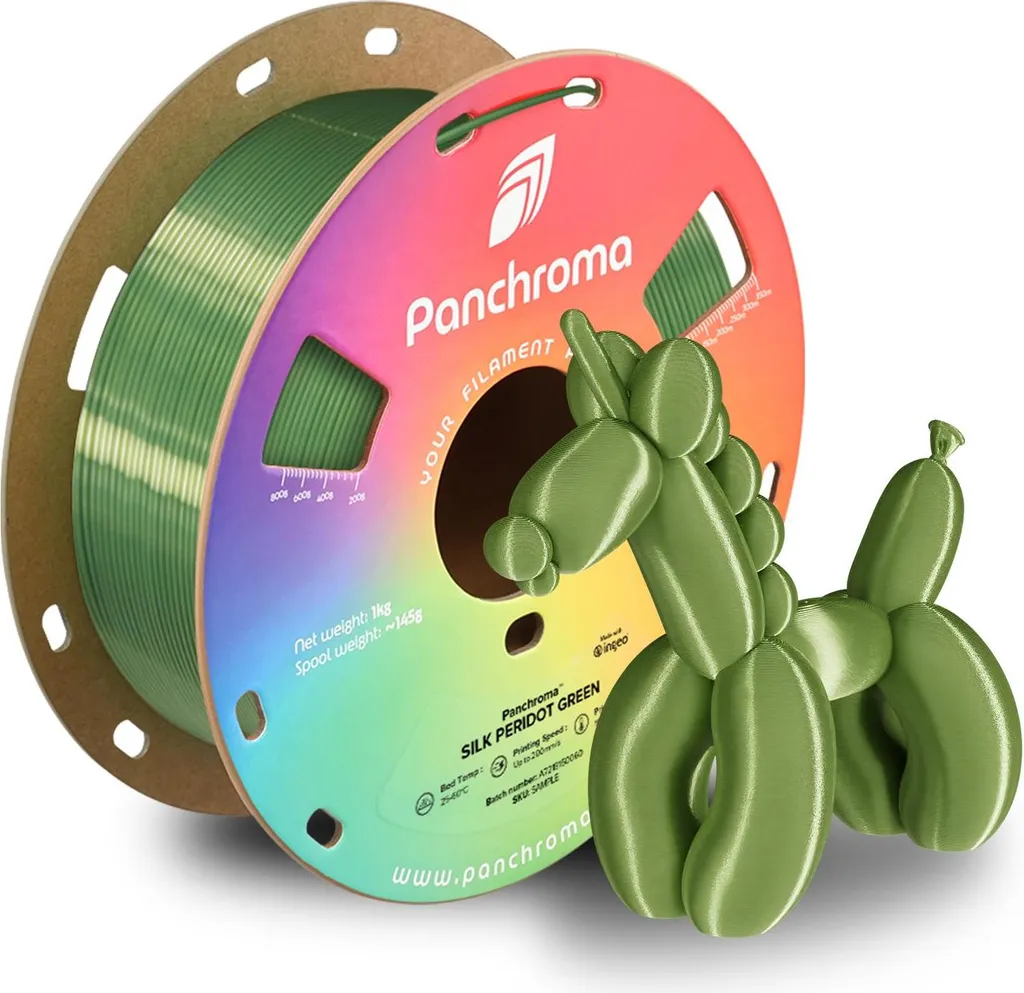 Panchroma™ PLA Silk Peridot Green: Filamento 1.75mm per Design 3D