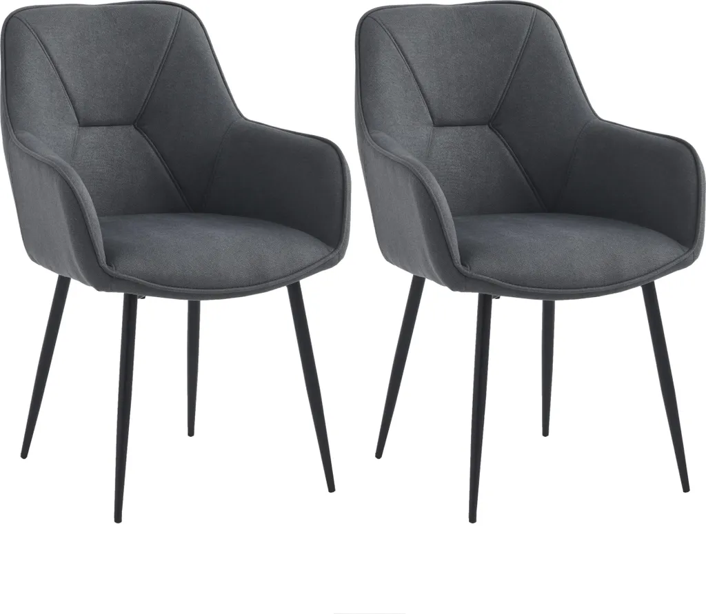 Chaise NAVIANA rembourrée gris foncé 57x60x86 cm, supporte 120 kg max