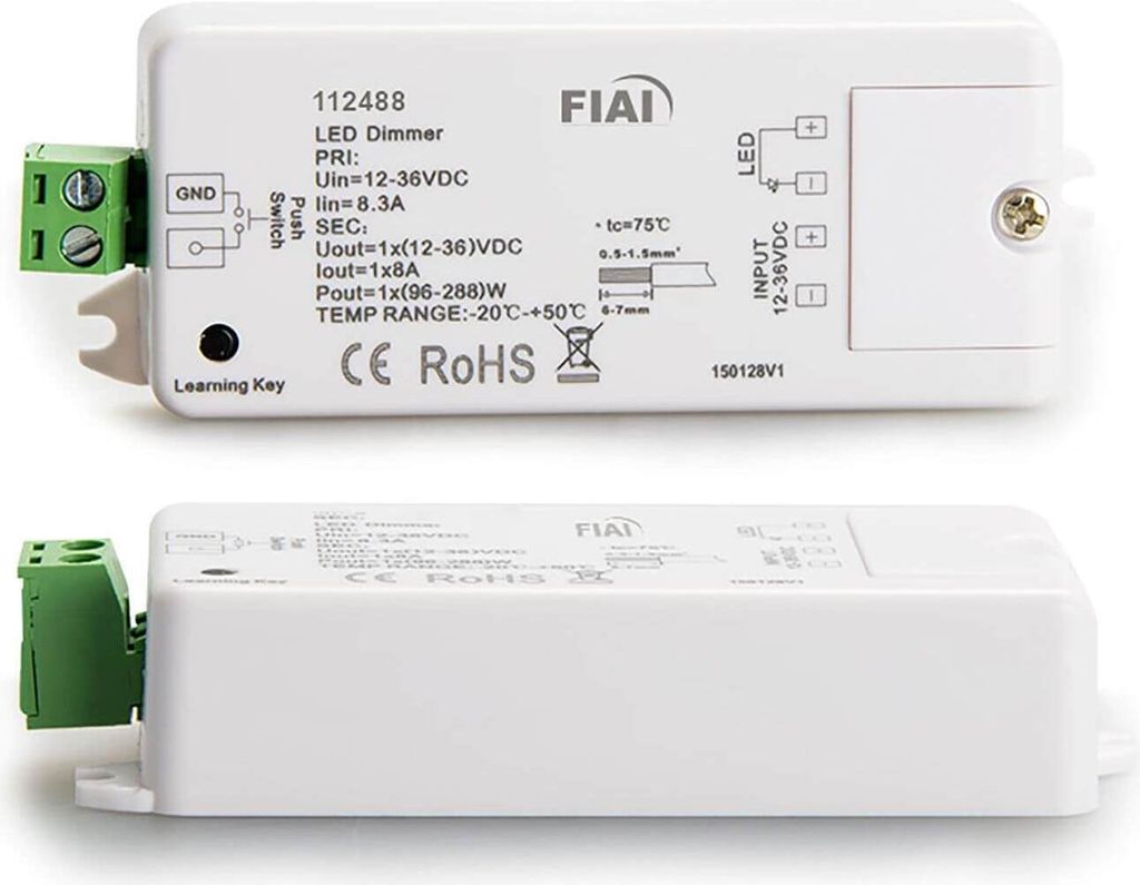 ISOLED Sys-One Funk/Push PWM-Dimmer, 1 Kanal, 12-36V 8A, 48V 4A