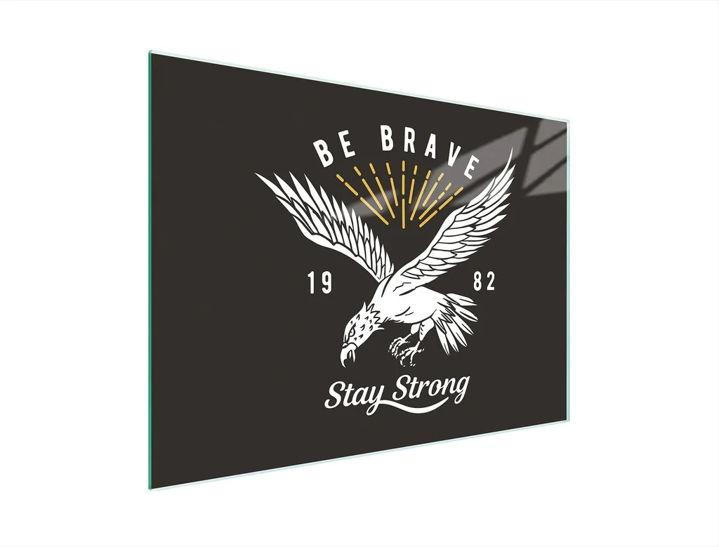 Piastra Copriforno Vetro 30x22 cm Uccello Nero | Tagliere Multiglass Design