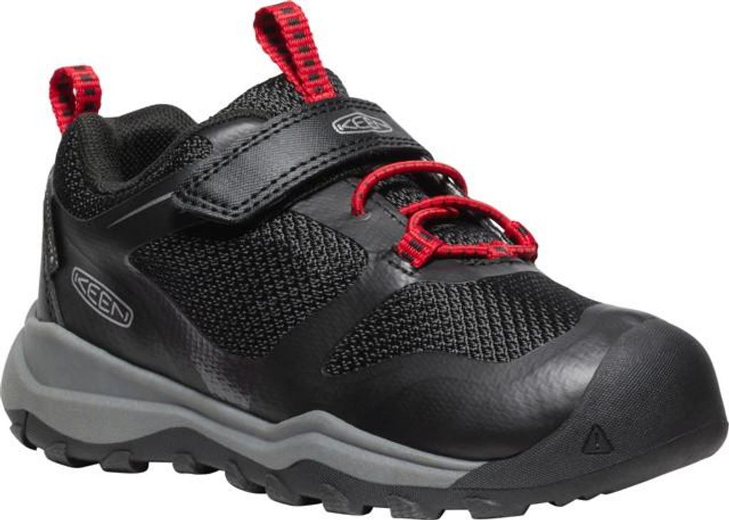 Kinderschuhe KEEN WANDURO LOW WP CHILDREN, schwarz/ribbon rot Schuhgröße: US 10