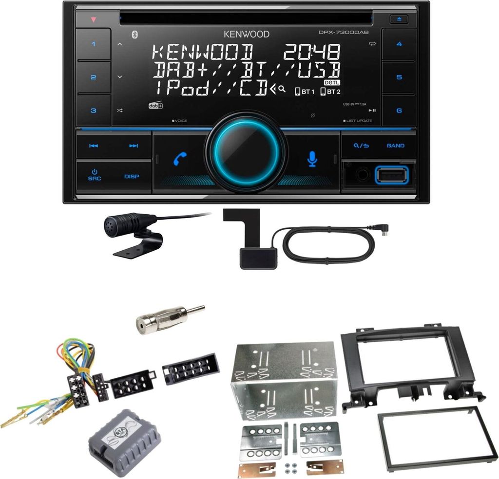 Kenwood DPX-7300DAB Bluetooth DAB Einbauset für Mercedes Sprinter W906 Crafter