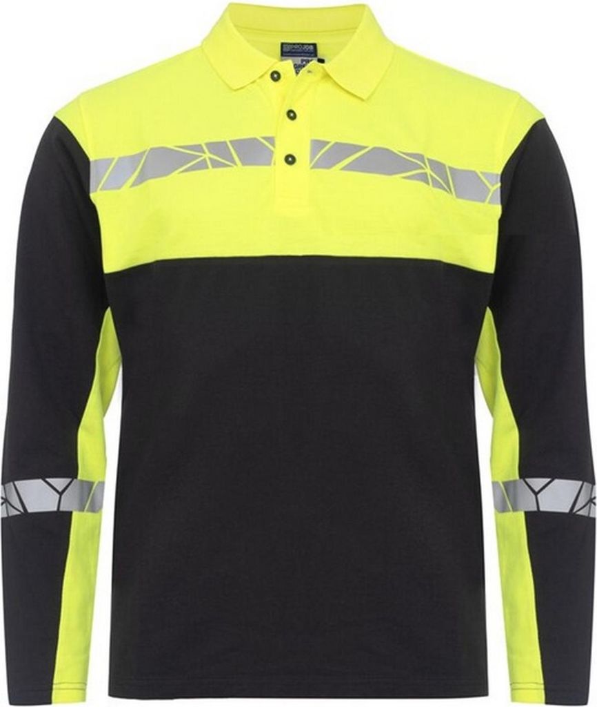 Projob - "Progression" Poloshirt für Herren Langärmlig UB1204 (L) (Schwarz/Gelb)