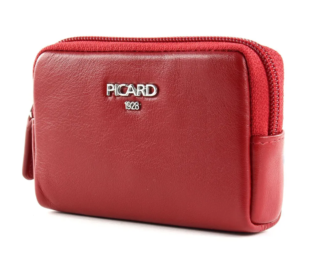 Porte-clés Pochette en Cuir Rouge PICARD Bingo pour Femme et Homme