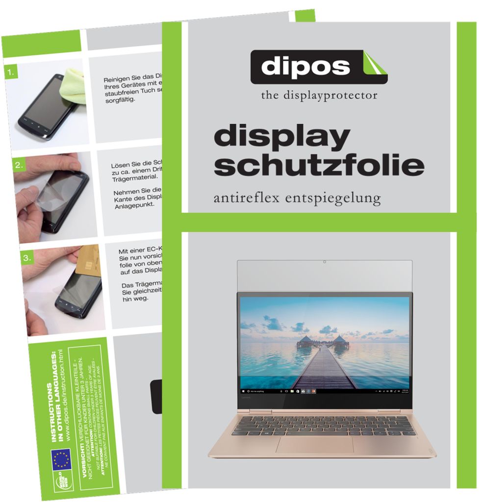2x Schutzfolie für Lenovo Yoga 730-15IKB (15.6 Zoll) matt Produktbild 
