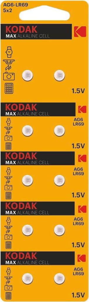 KODAK Max Alkaline AG6 / LR69 / 371 / 1,5V / BP10 Produktbild 