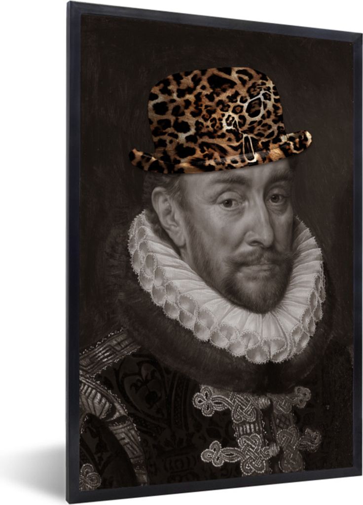 MuchoWow Gerahmtes Poster Wilhelm von Oranien - Adriaen Thomasz - Pantherdruck 20x30 cm - Poster mit Schwarzem Bilderrahmen Wandposter Rahmen Fot...
