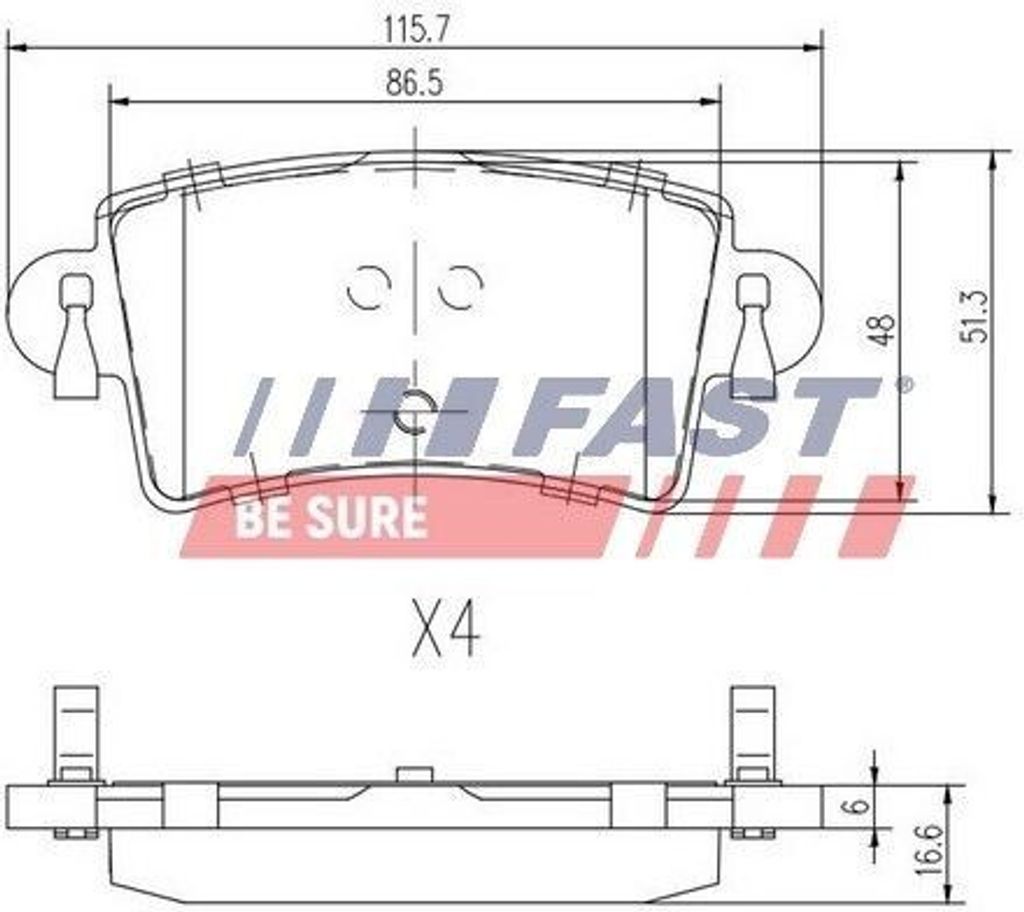 FAST Bremsbeläge Satz Hinten Bremsklötze für OPEL Movano Kastenwagen (X70) FT29541