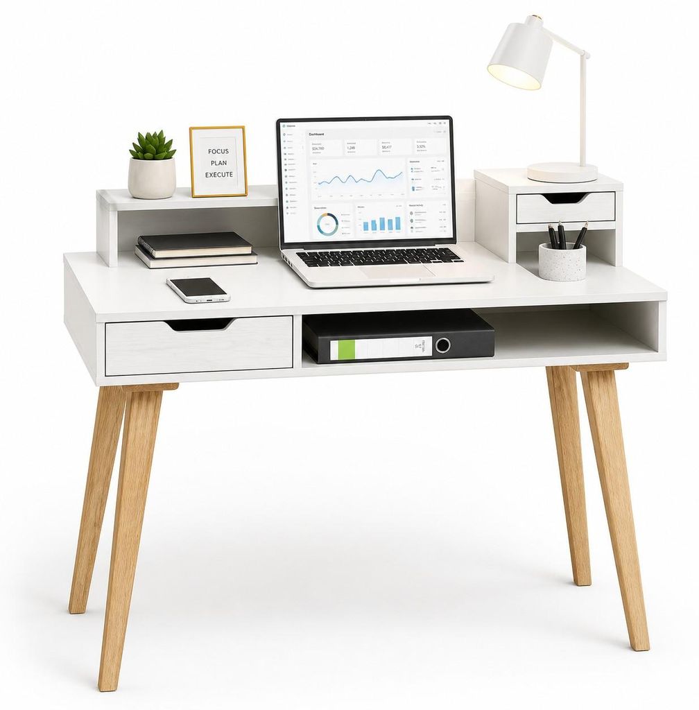 Schreibtisch weiss antik Nachbildung Sekretär 105x55x99 #4412