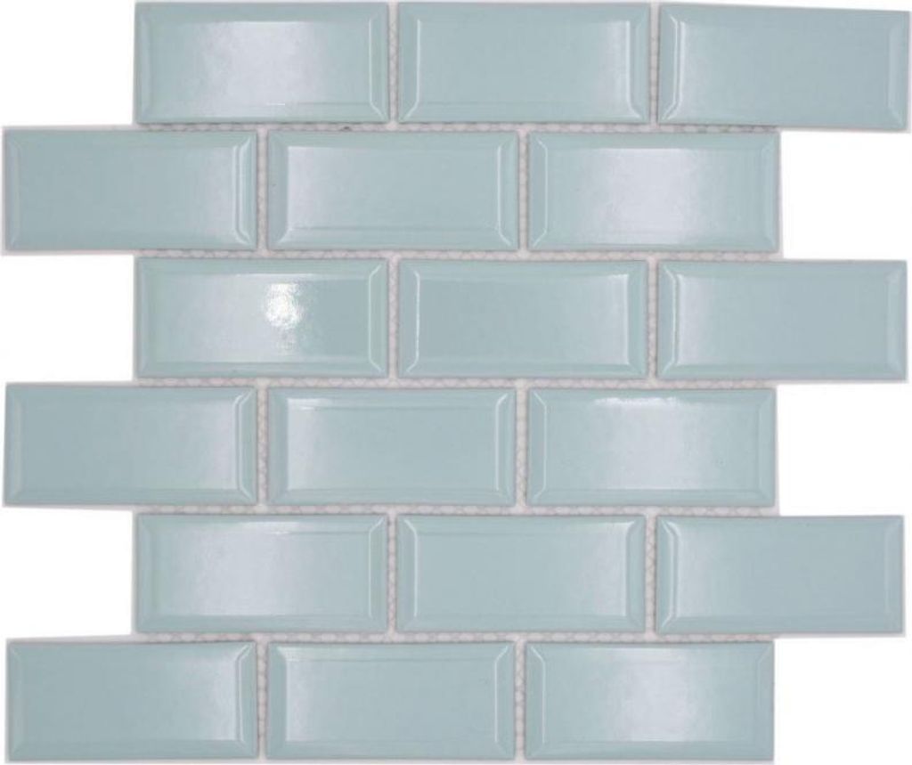 Keramik Mosaikfliese Metro Verbundoptik uni mintgrün pastell MOS24-06M