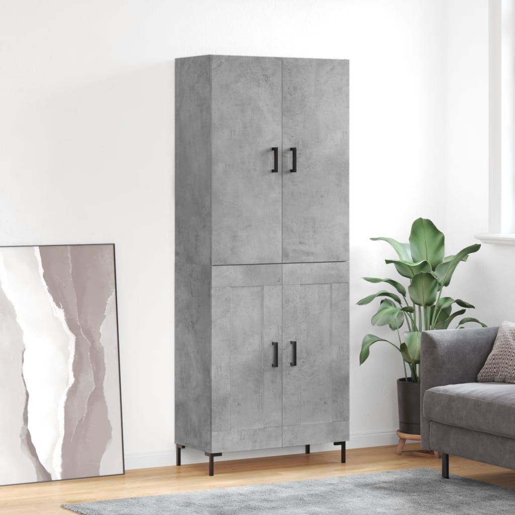 CLORIS Designermöbel Highboard Betongrau 69,5x34x180 cm Holzwerkstoff , Kommoden Design 2024