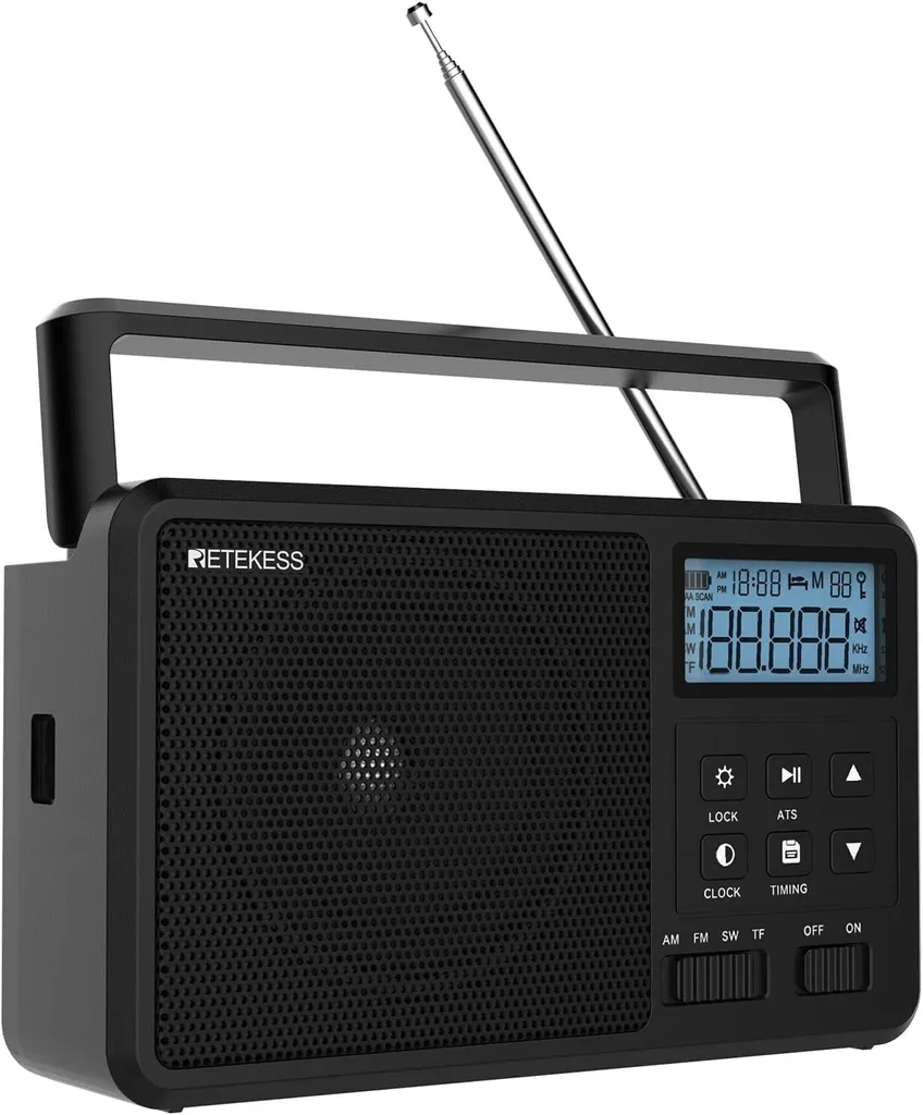 Poste radio numérique Bluetooth AM FM SW Retekess TR638 avec minuterie LCD