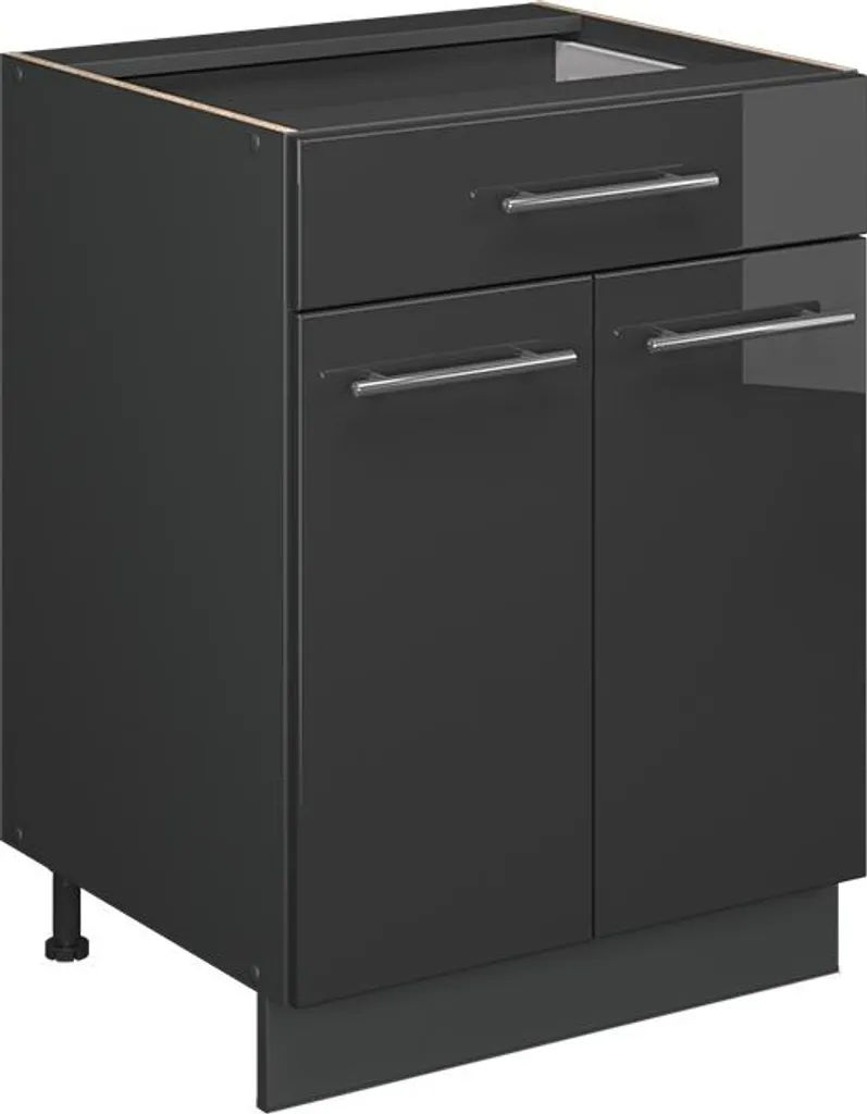Meuble bas cuisine Vicco Fame-Line Anthracite 60cm avec tiroir 56945