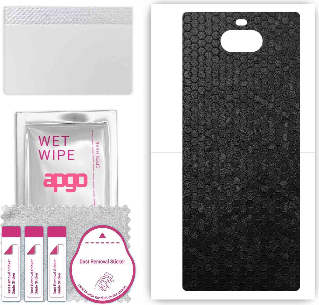 apgo Rückseite Schutzfolie, Skin, kompatibel mit Sony Xperia 10 Plus, Hinten Displayschutzfolie aus Vinylfolie, kratzfest, einfache Montage - Schw...