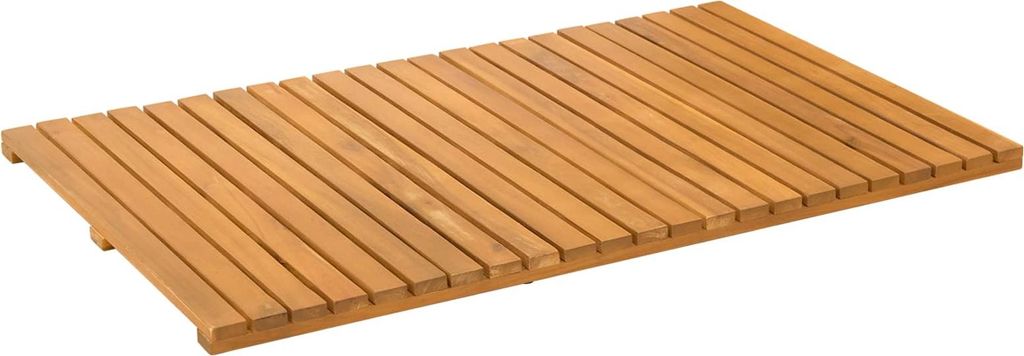 vidaXL Badematte Uni Braun 80 x 50 cm Holz