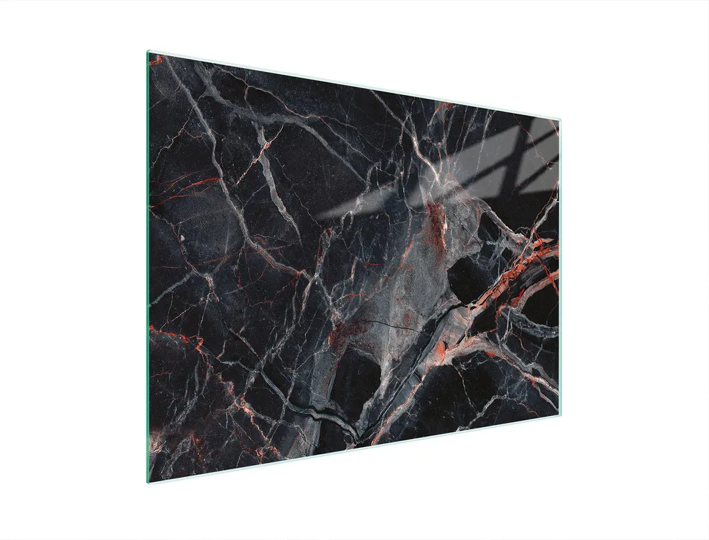 Copriforno Vetro Temperato 30x22 Marmo Nero | Tagliere Design Lusso