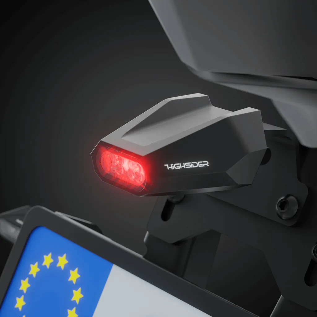 Feu arrière LED Split-V HIGHSIDER avec boîtier noir et lentille claire