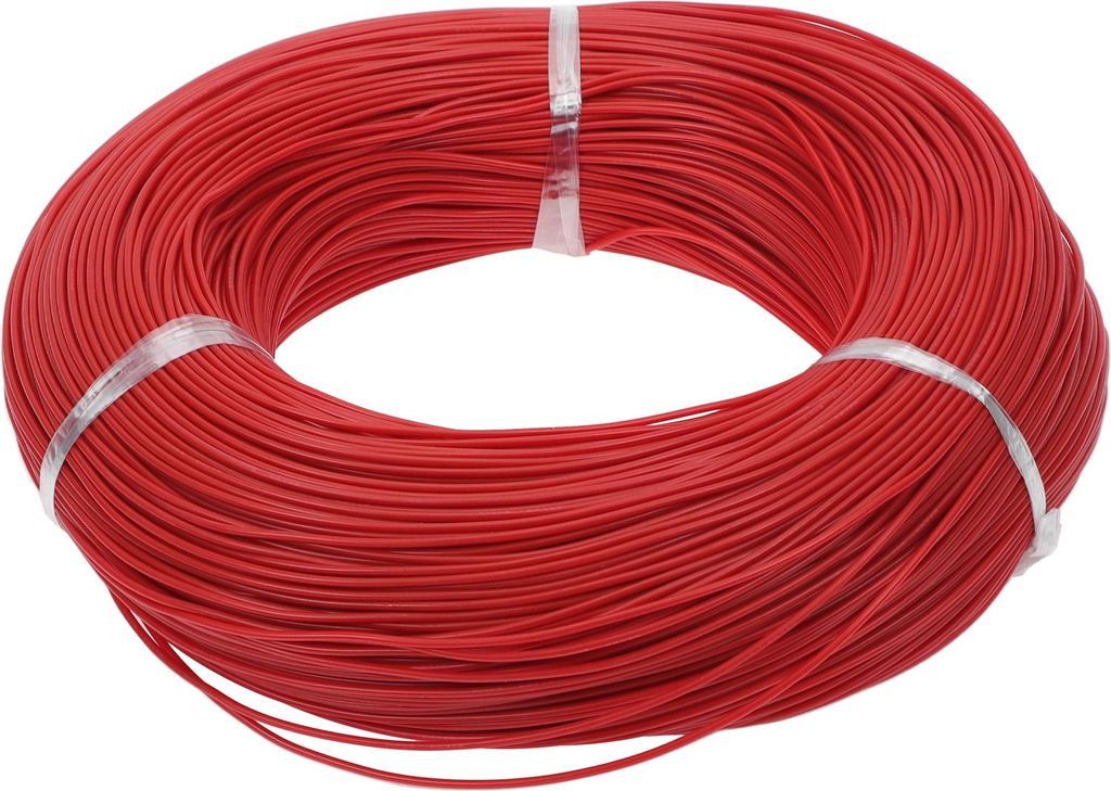 1 Stück 24AWG Universaler Massekabel-Autoradio, Automobil, Autolautsprecher-Stromkabel Vollständig isoliert & Soft-Touch-Mantel TC Rot 1001FT