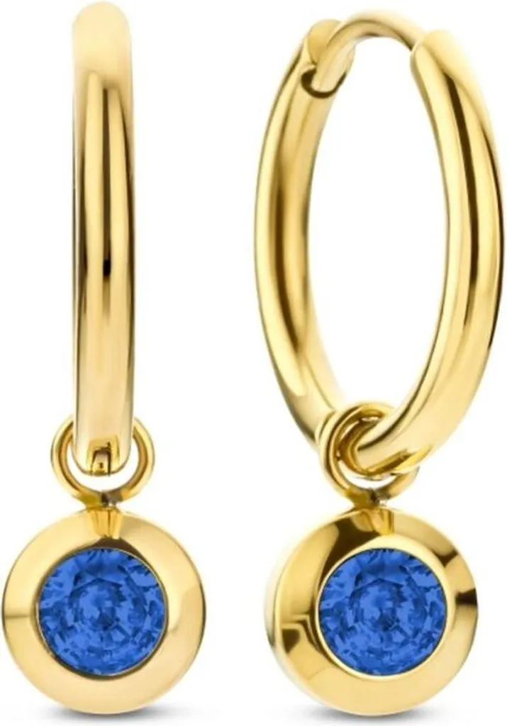 Orecchini Statement Oro Con Nodo E Disco Smalto Blu - COOLSTEELANDBEYOND