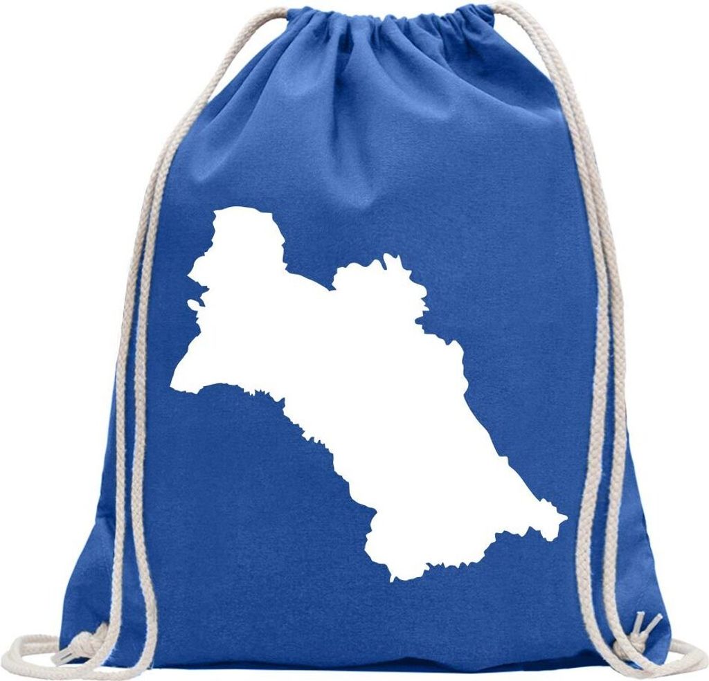 Kiwistar - Turnbeutel - royal - Tukmenistan Umriss Kontur - Fun Rucksack Sport Beutel Gymsack Baumwolle mit Ziehgurt
