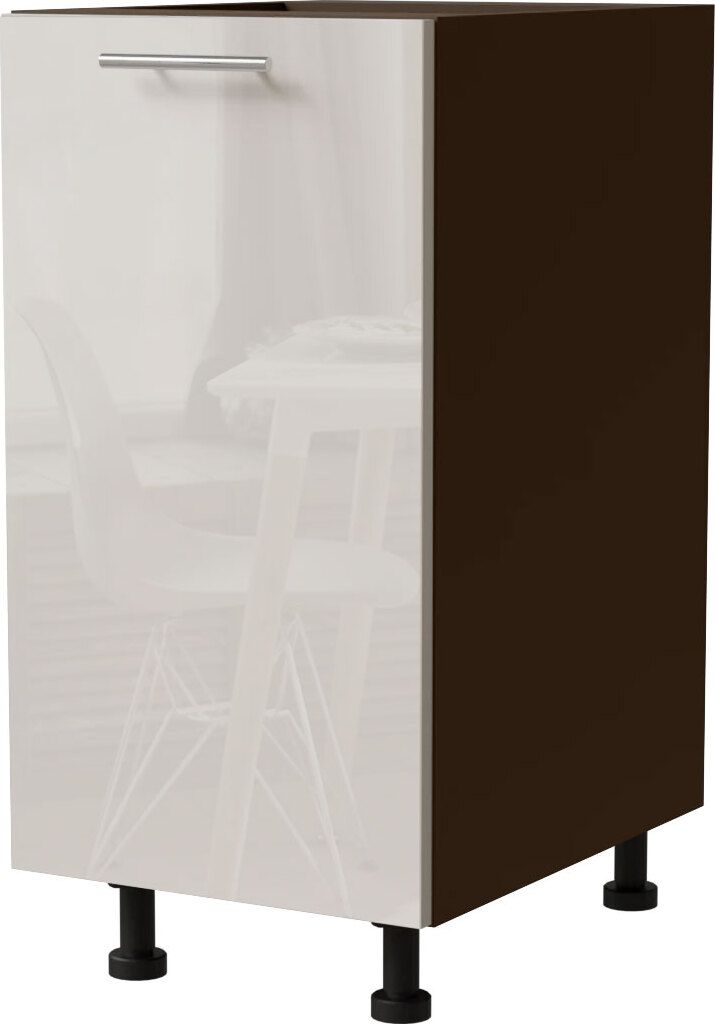 Küchenunterschrank BRERRA 40x82cm lackiert Farbe wählbar BR-D1D/40,RAL 9001 creme Hochglanz,lava