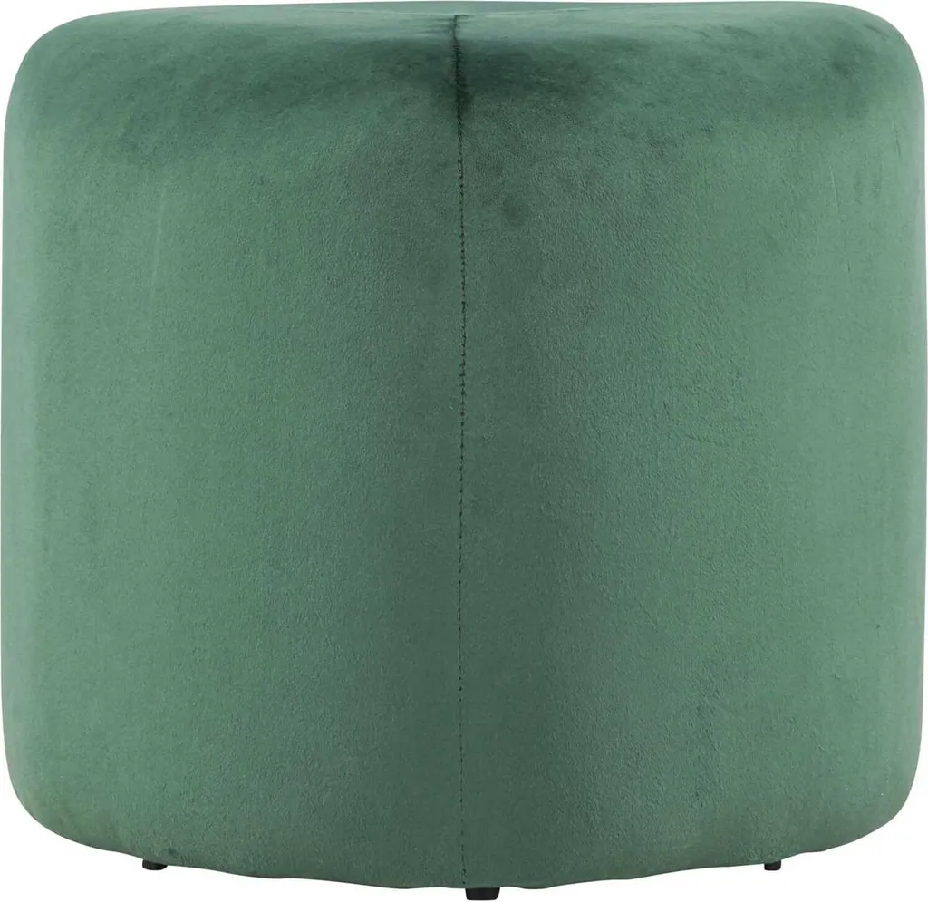 Pouf Peg Ø46cm en velours vert émeraude - Siège d'appoint chic et rond