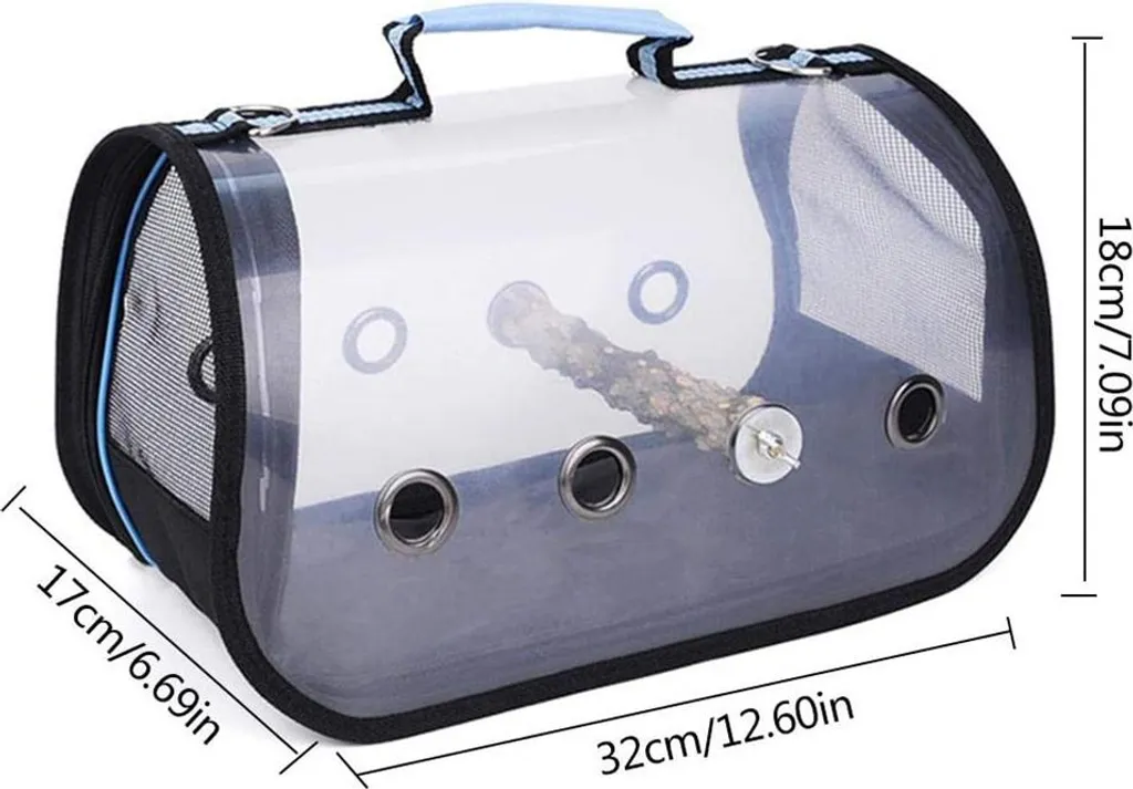 Sac oiseaux anti-stress transparent pour transport sécurisé en plein air