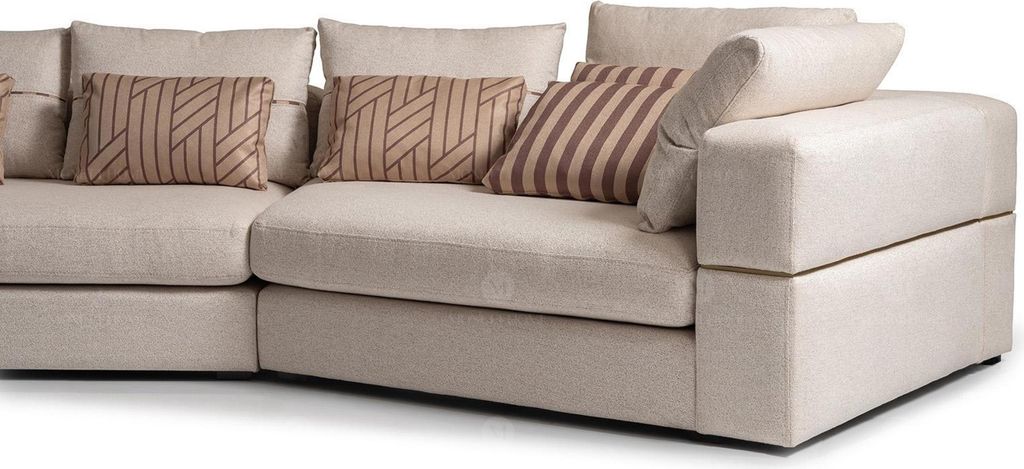Ecksofa Stoffsofa Polstersofa Beige Sofas Modern Wohnzimmer Design