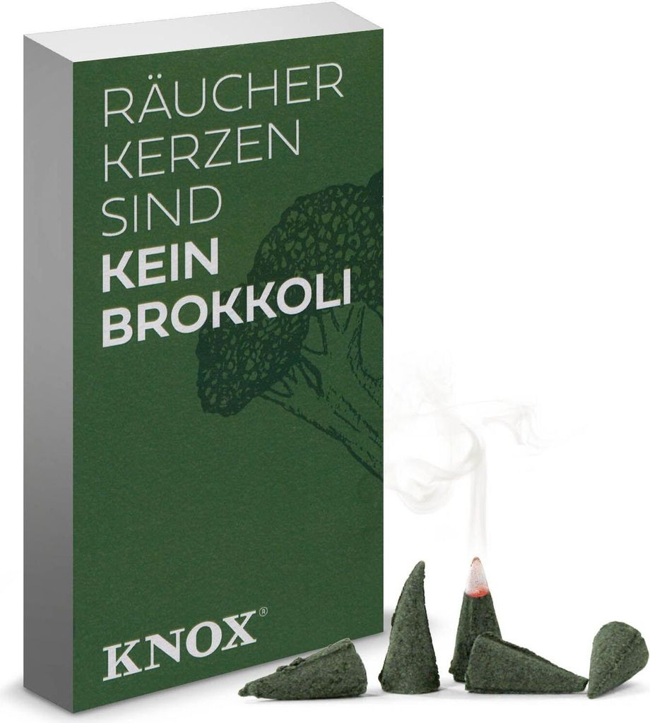 Räucherkerzen YOUNG KNOX Räucherkerzen (24) mit Spruch "Räucherkerzen sind kein Brokkoli" BxHxT 6,5x12x2,2cm NEU