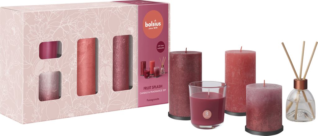 Set Aus 3 Kerzen, 1 Packung Duftstäbchen Und 1 Duftkerze Produktbild 