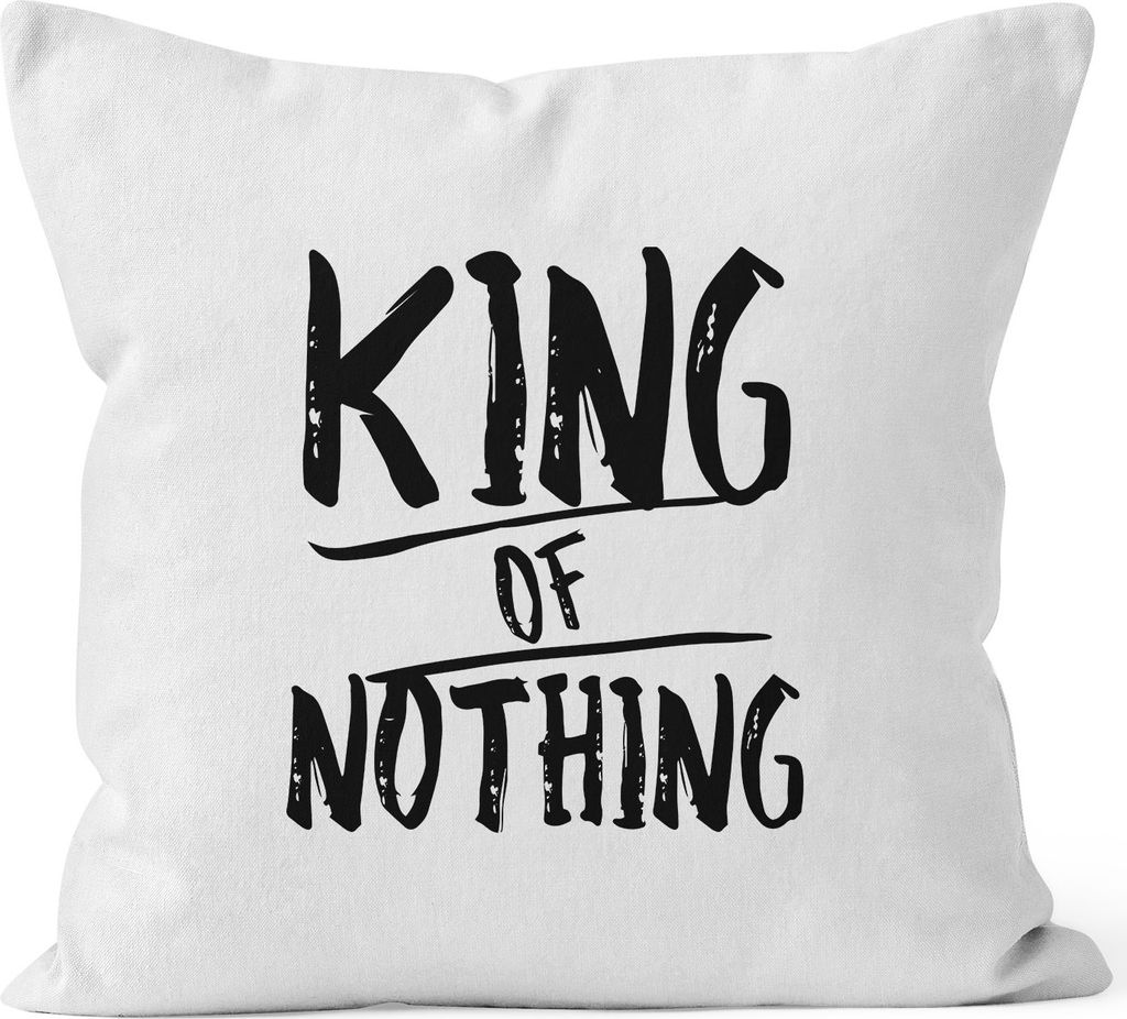Kissenbezug King of Nothing Kissen-Hülle Partner Hochzeit 40x40 MoonWorks weiß