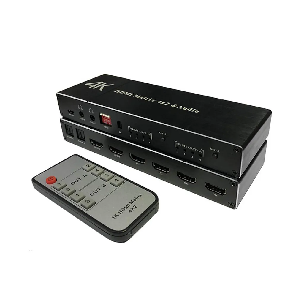 Switch HDMI Matrix 4x2 pour Console et PC avec Sortie Audio et Télécommande - 2