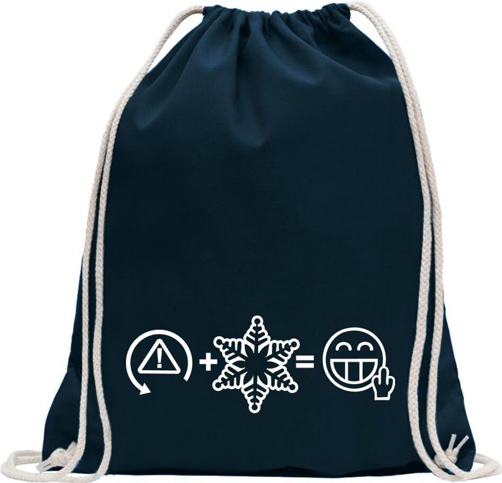 Kiwistar - Turnbeutel - dunkelblau - Drift Formel - Fun Rucksack Sport Beutel Gymsack Baumwolle mit Ziehgurt