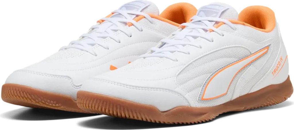 Puma Herren Truco IV Fußballschuh 108845 01, White-Orange Glow-Vibrant Silver, Schuhgröße:42.5 EU