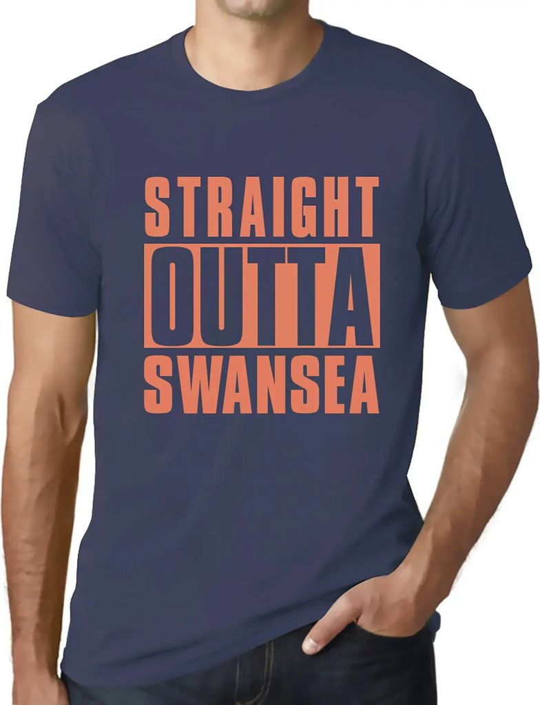 Herren Grafik T-Shirt Direkt aus Swansea – Straight Outta Swansea – Öko-Verantwortlich Vintage Jahrgang Kurzarm Lustige Druck Geburtstag Gesch...