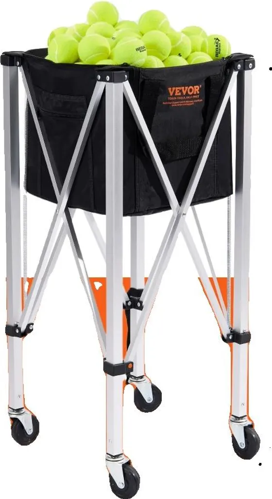 Chariot de balles de tennis 180 balles en alliage aluminium et nylon