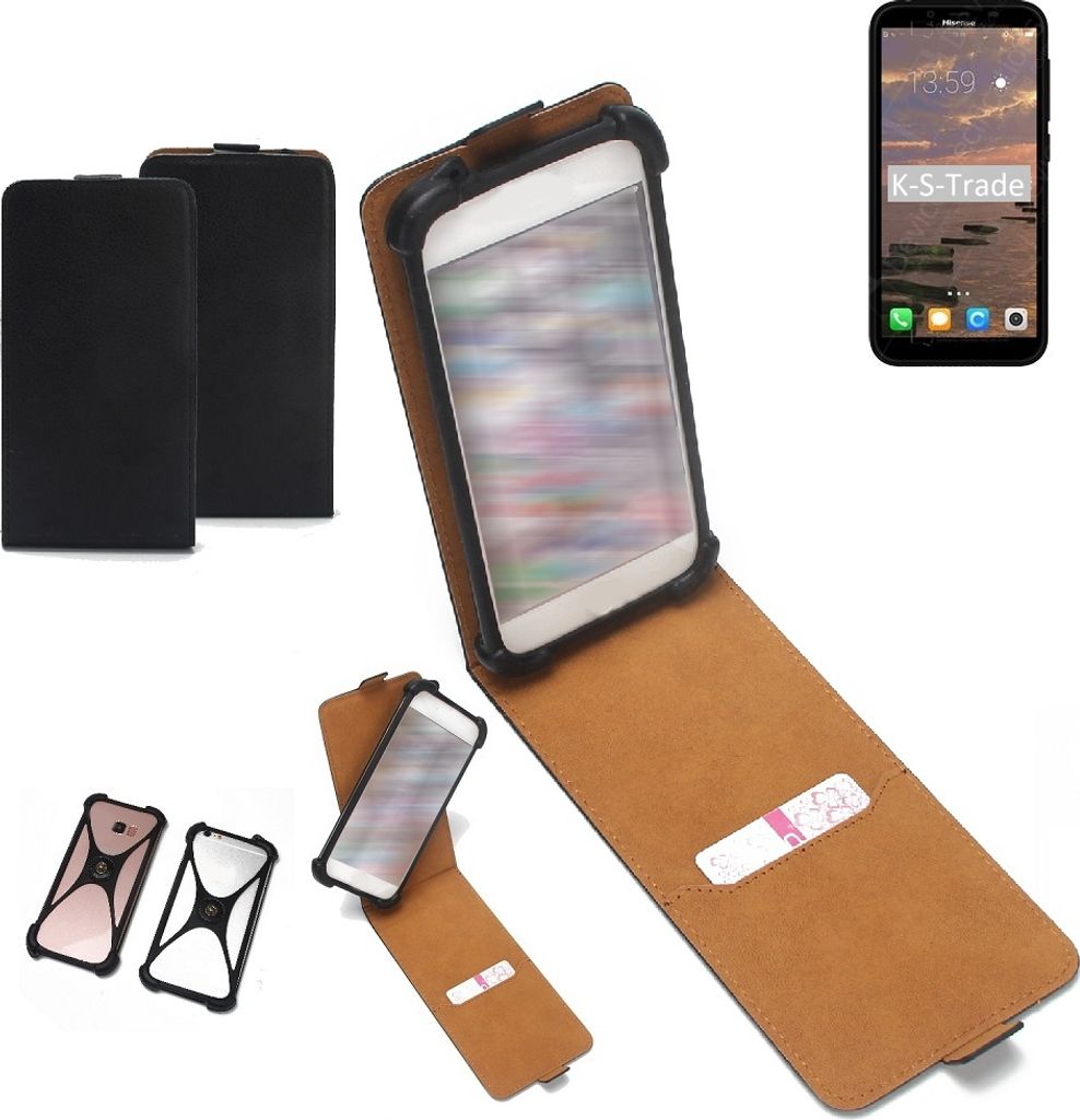 K-S-Trade Handyhülle Schutzhülle kompatibel mit HiSense Infinity F17 Pro Case Cover Flip Style Bumper schwarz 1x