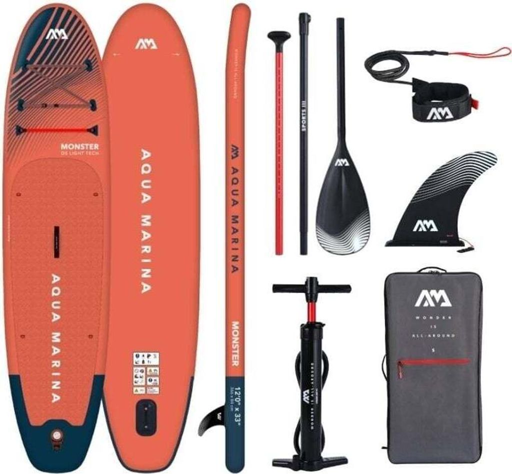AQUA MARINA MONSTER 12'0" iSUP Board Set aufblasbar Stand Produktbild 18