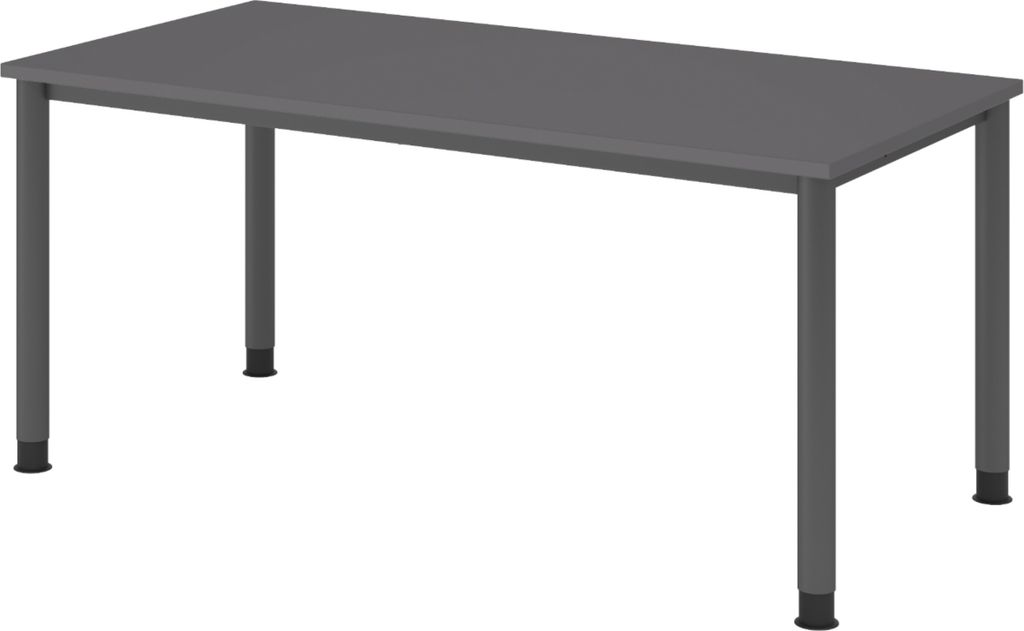 bümö Schreibtisch Serie-H Gestell: Graphit - Größe: 160 x 80 cm, Nachbildung: Graphit