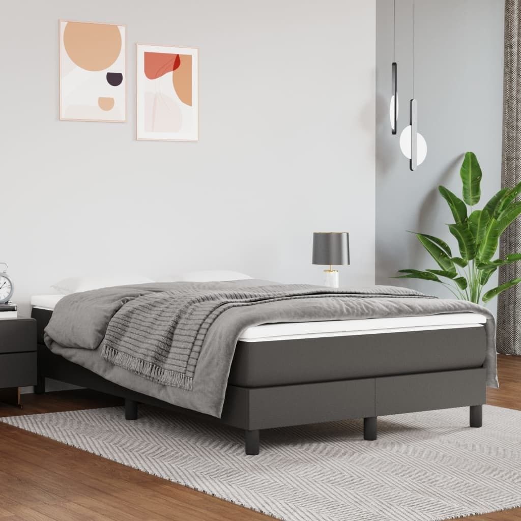 "Rabatt" Boxspring-Bettrahmen 2 Personen - Schlafzimmerbett - Grau 120x200 cm Kunstleder - Klassische Betten CC4548