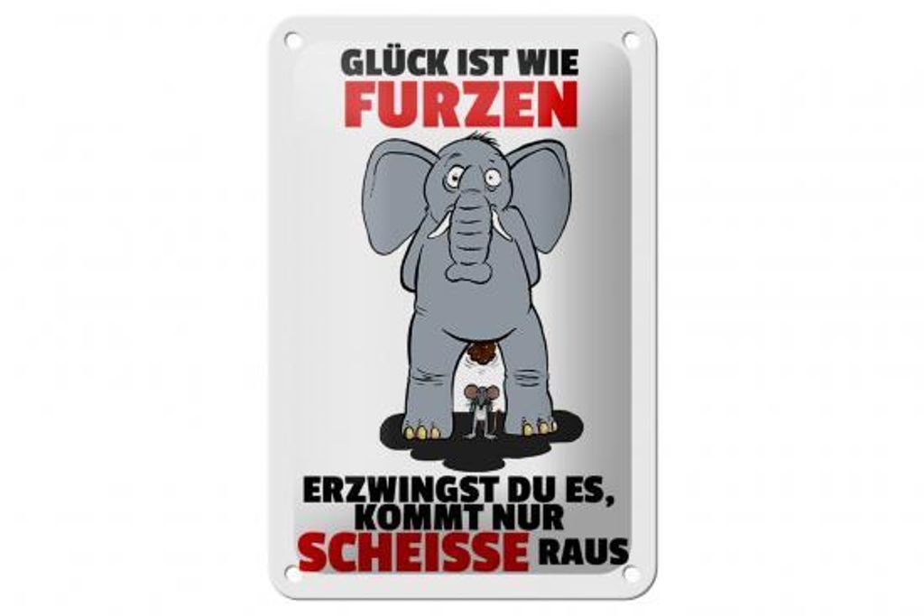 Blechschild Spruch 12x18cm Glück ist wie Kaufland.de