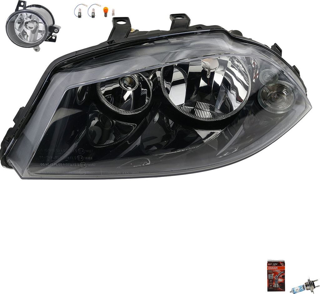 Johns, Scheinwerfer Links + Osram Night Breaker Laser passend für Seat Ibiza Cordoba 6L 6L194005M 6Q0941699 5P0941703 5W0941699 5W0941699A 5Z09416...