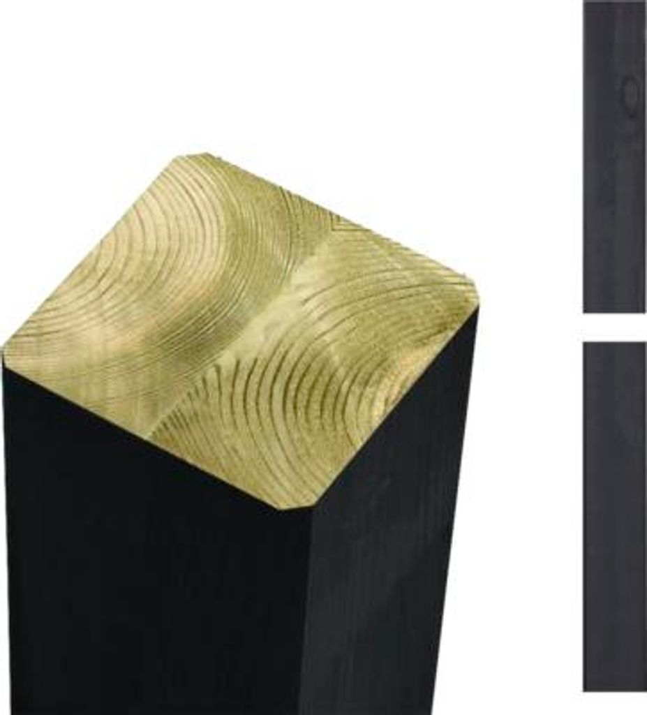 Pfosten PLUS verleimt, gerade 9 x 9 x 298 cm schwarz