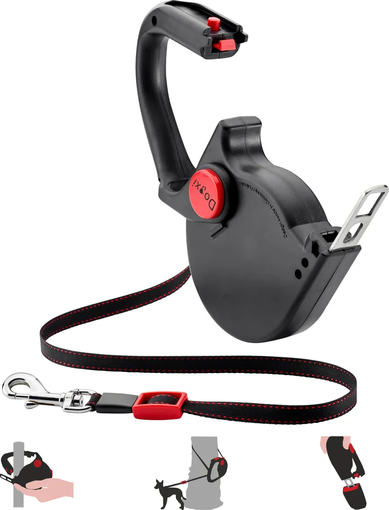 Laisse Chien Anti-encombrement 5m avec Sécurité Voiture pour Chien 25kg